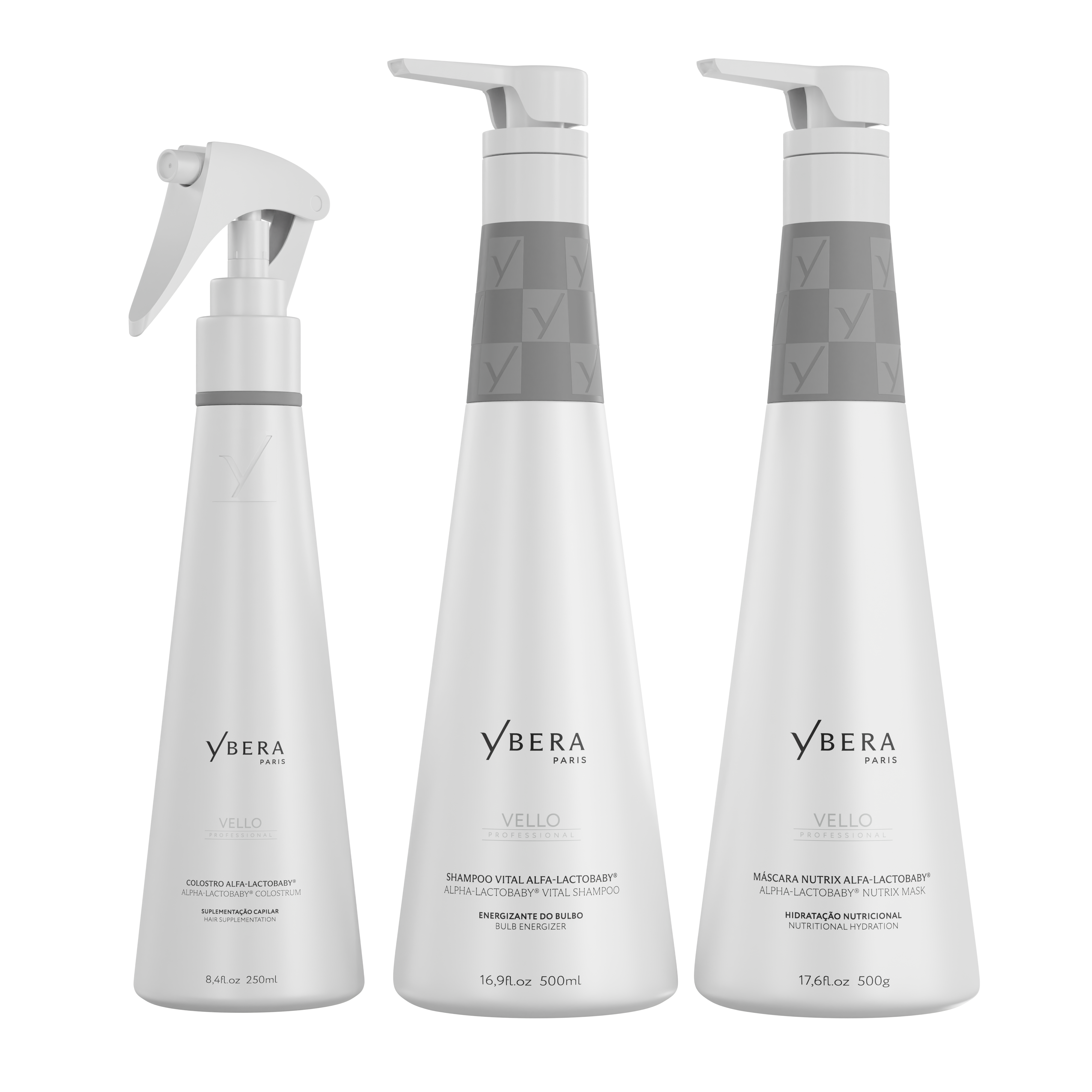 KIT VELLO Shampoo 500ml (16.9fl.oz) + VELLO Hair Mask 500g (17,6fl.oz) +  VELLO Hair COLOSTRUM 250ml (8.4 fl.oz)