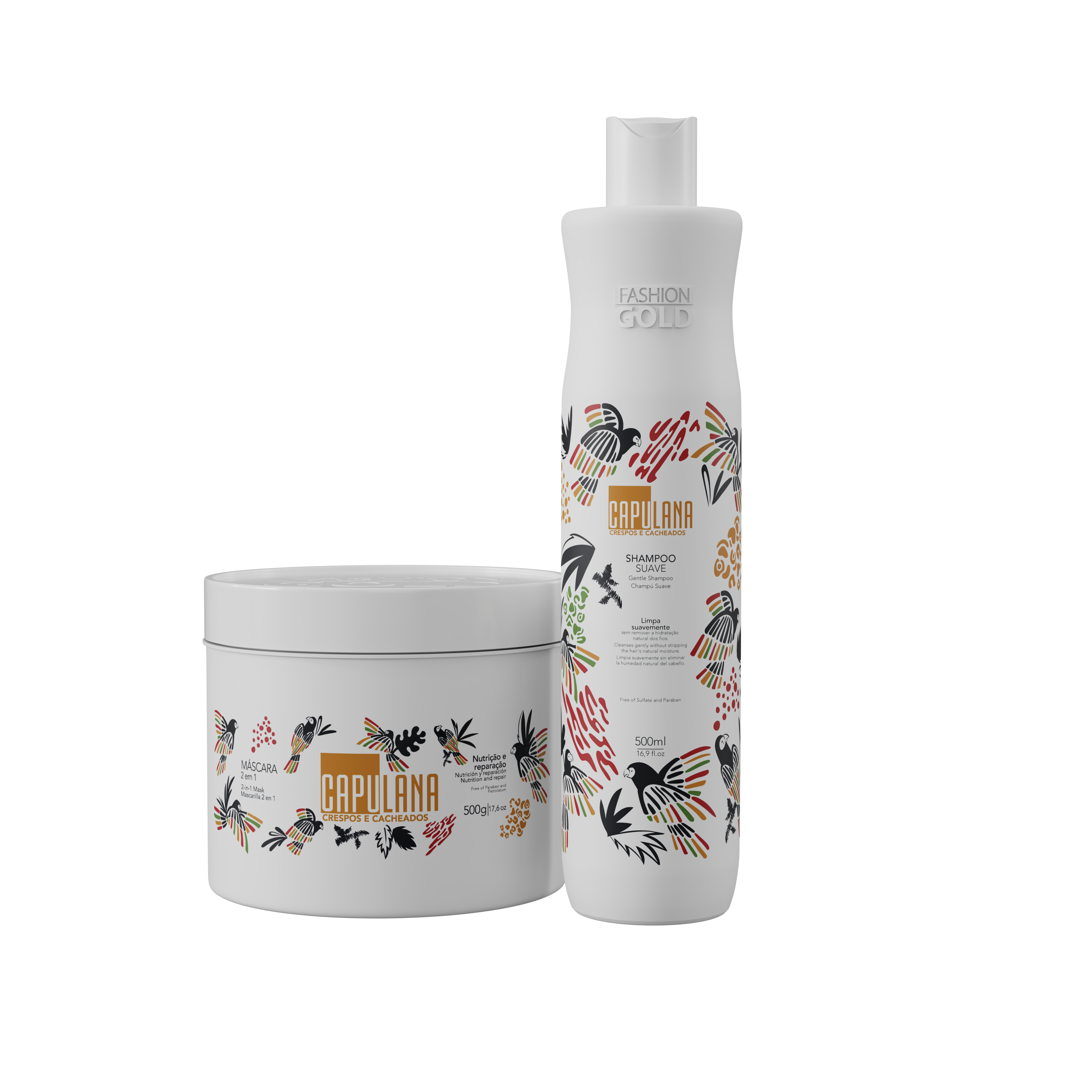 KIT Essential CAPULANA - Gentle SHAMPOO 500ml/ 16,9 fl.oz + 2-in-1 MASK 500g/ 17,6 oz