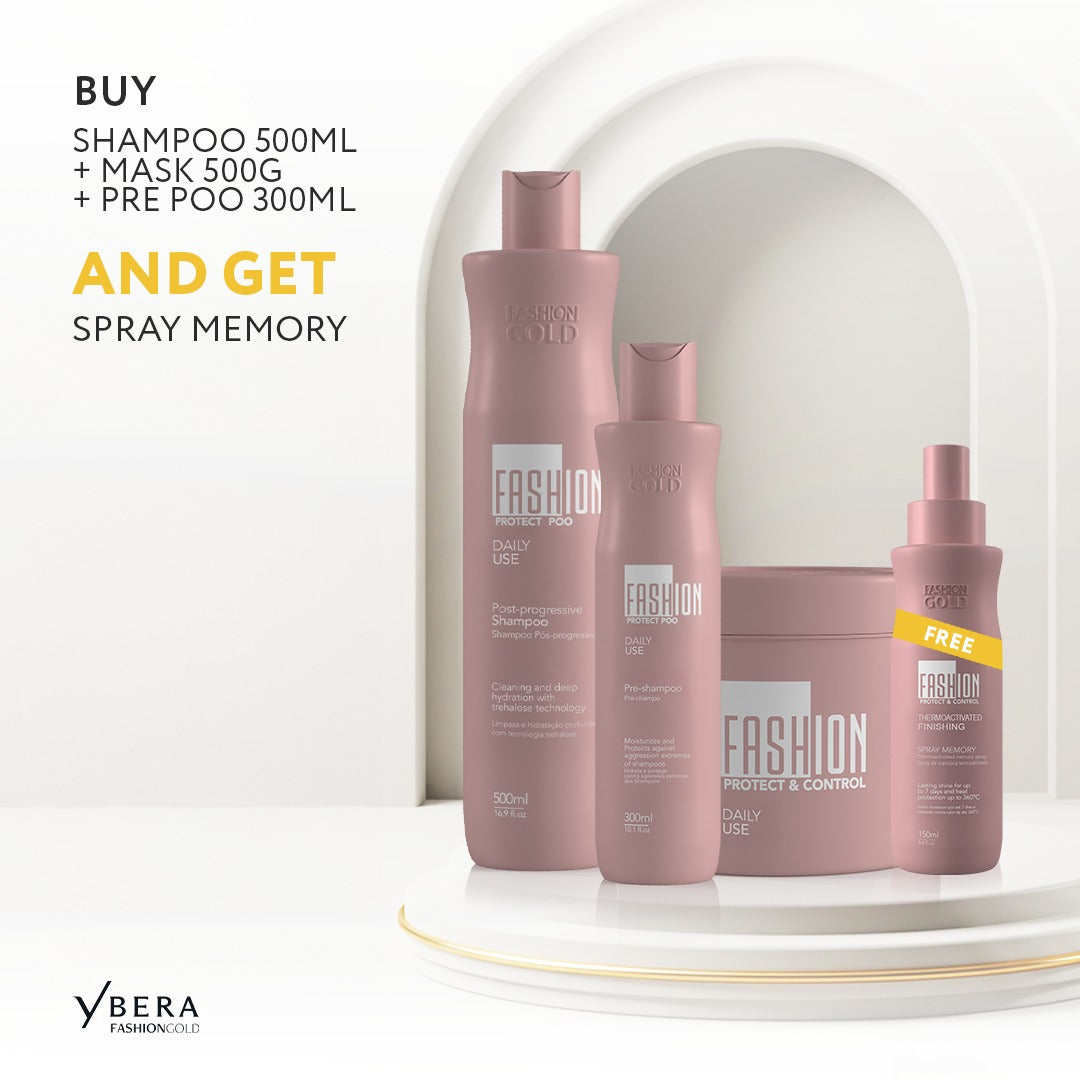 (SALE) BUY Kit PROTECT & CONTROL Post Progressive 500g + PROTECT POO - Pre-Shampoo 500ml/16.9fl oz, Get FREE Spray MEMORY