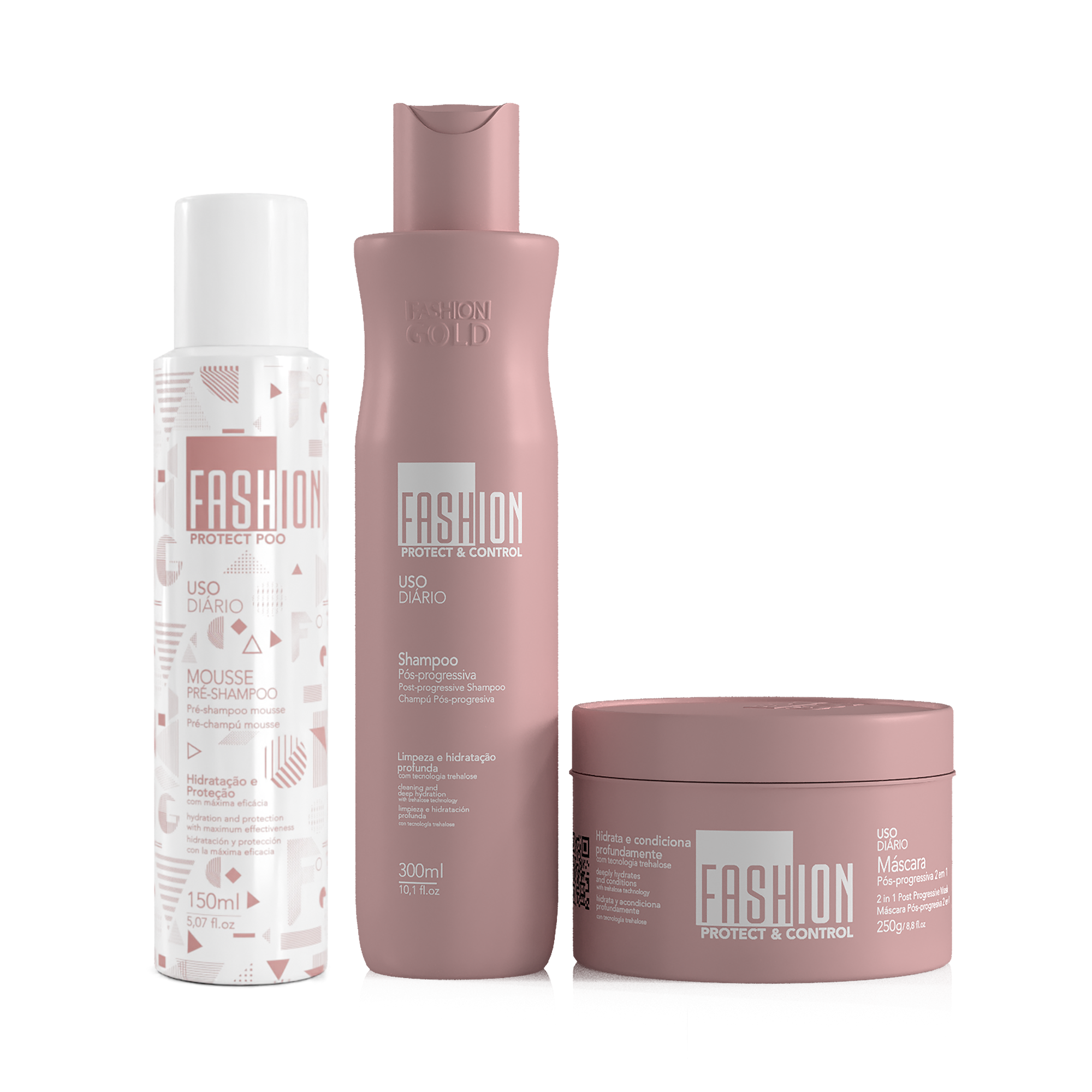 Kit PROTECT & CONTROL Post Progressive 300g/ 10.1fl.oz + PROTECT POO- Pre-Shampoo MOUSSE 150ml/5.07fl.oz