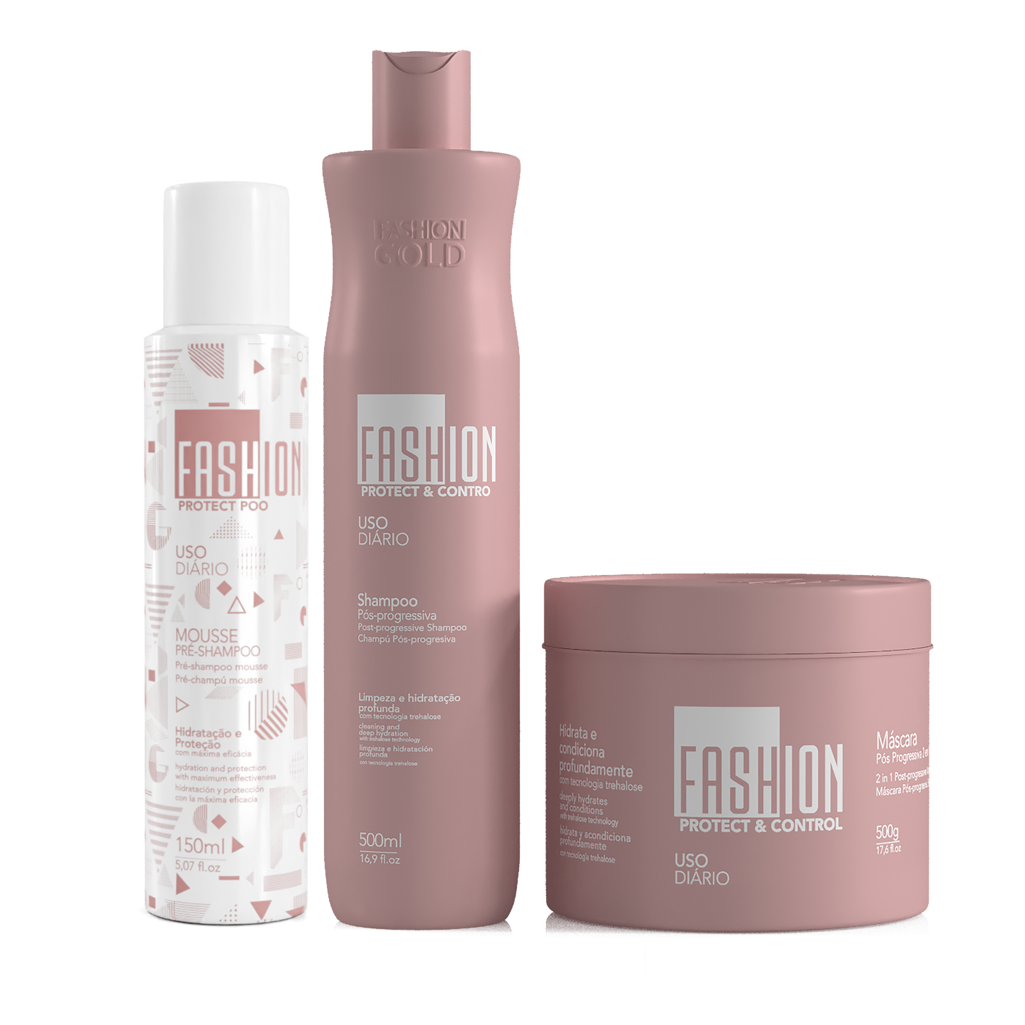 Kit PROTECT & CONTROL Post Progressive 500g/ 17.6fl.oz + PROTECT POO- Pre-Shampoo MOUSSE 150ml/5.07fl.oz